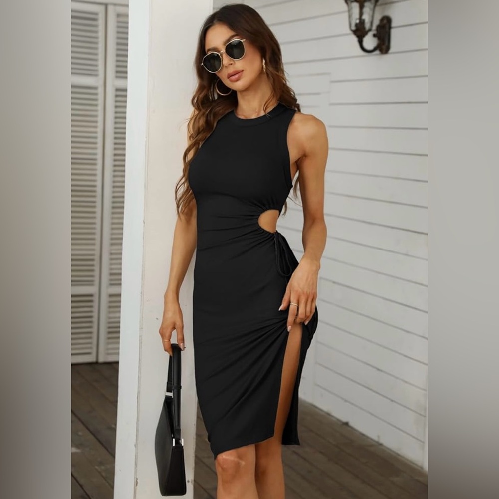 Sexy black dress with cutouts